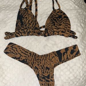 Montce swim tiger bikini brown and black